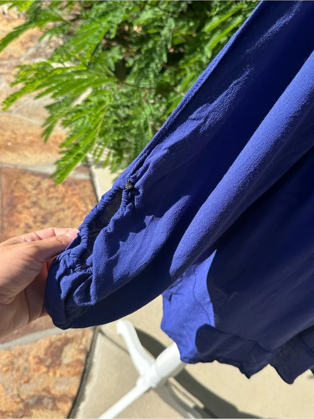 Zara Royal Blue Long Sleeve Open Back Romper